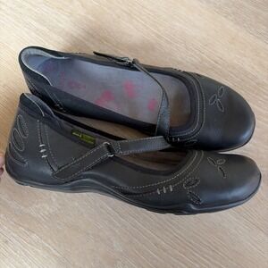 Ahnu Gracie Pro Mary Jane Flats Women's 9.5 Black Leather Comfort Casual  Shoes